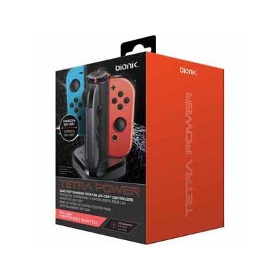 bionik DRMBNK9019 Tetra Power Charging Dock for Joy-Con Controllers, Black