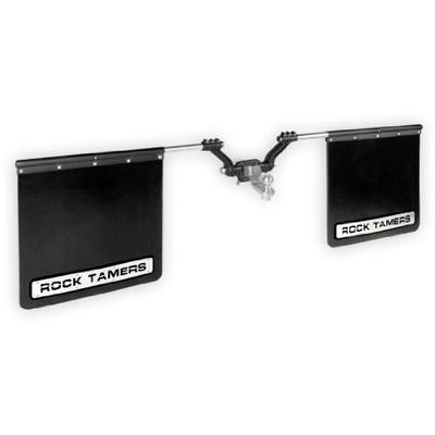 ROCK TAMERS (00110) 2.5" Hub Mudflap System with Matte Black Stainless Steel Trim Plates