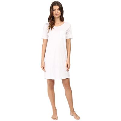 Hanro Cotton Deluxe S/S Big Shirt (White) Women's Pajama