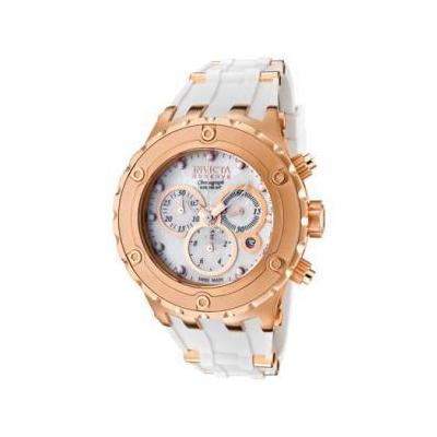 Invicta Watch Men's Midsize Reserve Chronograph 18k Rose Gold Plated White Polyurethane 0527