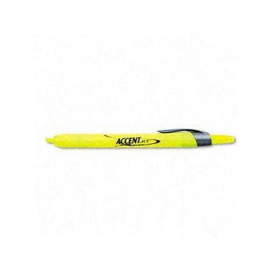 Sharp Accent HighlighterRetractable, Fluorescent Yellow - 28025