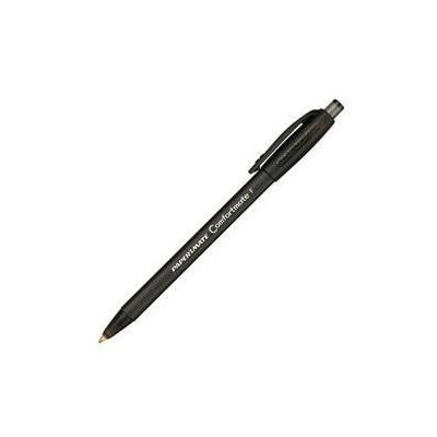 Paper Mate Comfortmate Retractable Ballpoint Pens, 0.8 mm, Fine Point, Black Barrel, Black Ink, Pack