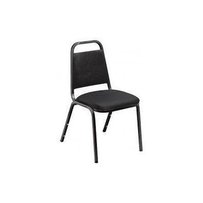 National Public Seating 9110B Standard Vinyl Padded Stack Chair Panther Black with Black Frame
