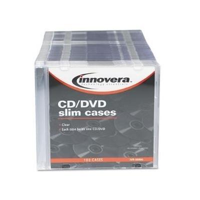 Innovera IVR85800 Thin Line Polystyrene CD/DVD Storage Cases, Clear, 100 Per Pack