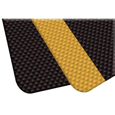 Apache Mills 3 Ft. x 5 Ft. 11/16 Ft.' Black/Yellow Beveled Supreme Slip Tech Anti-Fatigue Mat