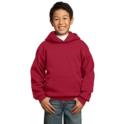 Port & Company Boys' Pullover Hooded Sweatshirt L Red