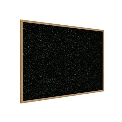 Ghent 36" x 46.5" Wood Frame, Oak Finish Recycled Rubber Bulletin Board - Confetti (WTR34-CF)