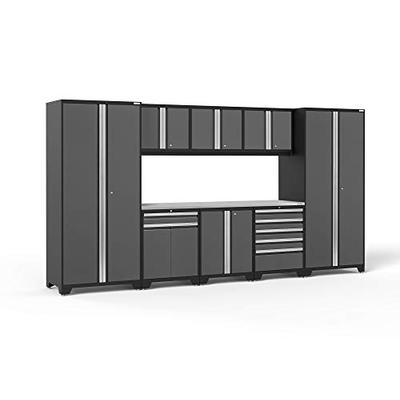 NewAge Products Pro 3.0 Gray 9 Piece Set, Garage Cabinets, 52162