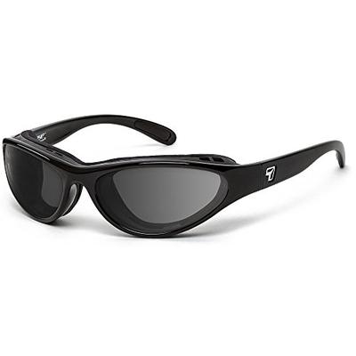 7eye by Panoptx Viento Frame Sunglasses with Polarized Gray Lenses, Glossy Black, Small/Medium