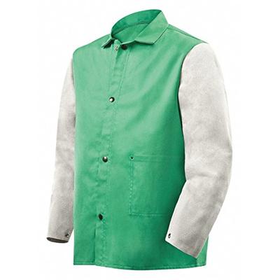 Steiner 1230-3X 30-Inch Jacket, Weldlite Plus Green Cotton, Gray Cowhide Sleeves, 3X-Large