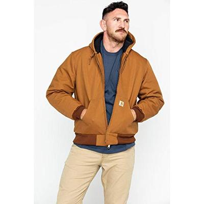 Carhartt Men's Quilted Flannel Lined Duck Active Jacket J140,Brown,Large