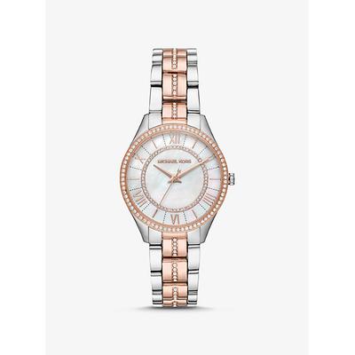 Michael Kors Mini Lauryn Pave Two-Tone Watch Silver ONE SIZE