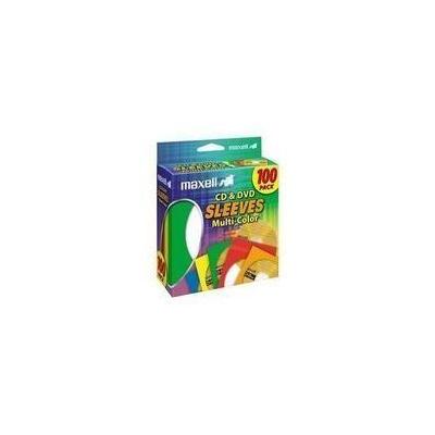 Maxell 190132 Multi-Color CD/DVD Sleeves - Multi-Color, 100 Pack