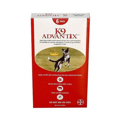 K9 Advantix Large Dogs 21-55 lbs (Red) 6 Doses