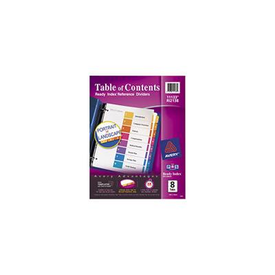 Avery 8-Tab Ready Index Multicolor Table of Contents Dividers