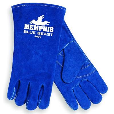 MCR Safety 4600LH Blue Beast Split Cow Leather Deluxe Welder Gloves with Reinforced Palm and Left Ha