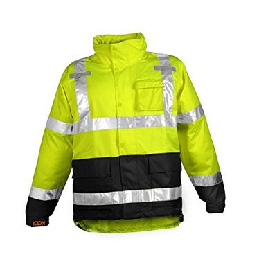 ICON J24122.XL Breathable 300D Polyurethane Hi-Vis Jacket with Reflective Tape, X-Large, Flourescent