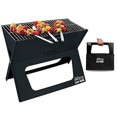 BBQCroc Portable Easy Grill - Premium Foldable Charcoal Barbecue Extra Large Grilling Surface