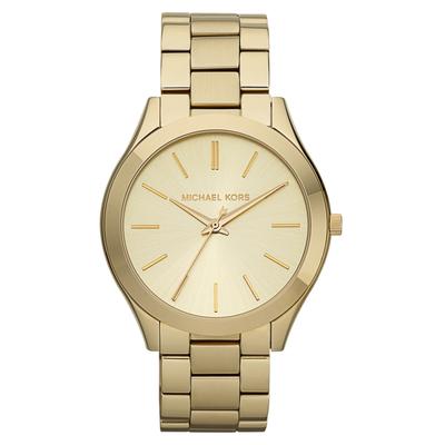 Michael Kors Unisex Slim Runway Gold-Tone Stainless Steel Bracelet Watch 42mm MK3179 - Gold/Gold