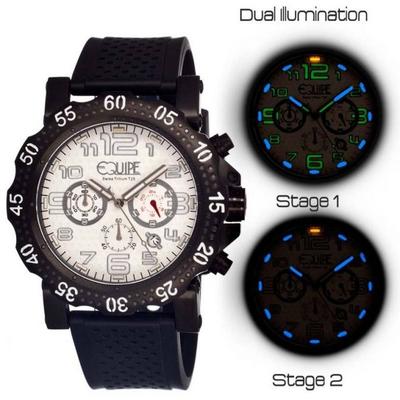 "Equipe Tritium Watches Rivet Mens Watch Black-White-Black Model: EQUET207"