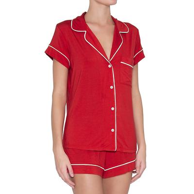 Eberjey Gisele Short PJ Set (Haute Red/Ivory S) Model: PJ1018S