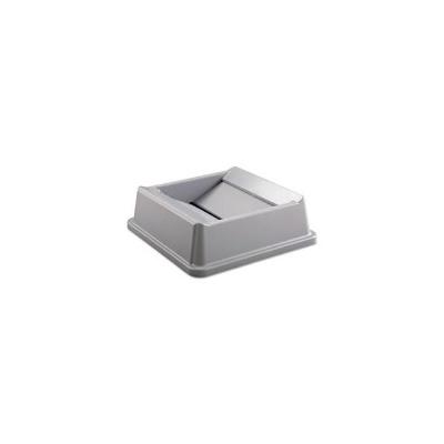 Trash Receptacles Untouchable 35 and 50 Gal. Grey Square Trash Can Swing Top Lid FG266400GRAY