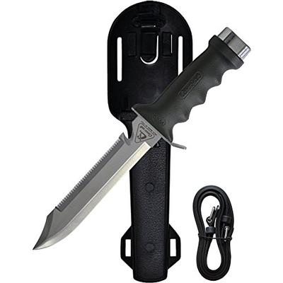 Cressi Long Stainless Steel Diving Knife with Sheat and Leg Straps | Orca: Made in Italy