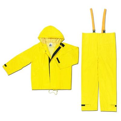 MCR Safety 8402X2 Hydroblast Neoprene/Nylon 2-Piece Rainsuit with Attached Hood, Yellow, 2X-Large