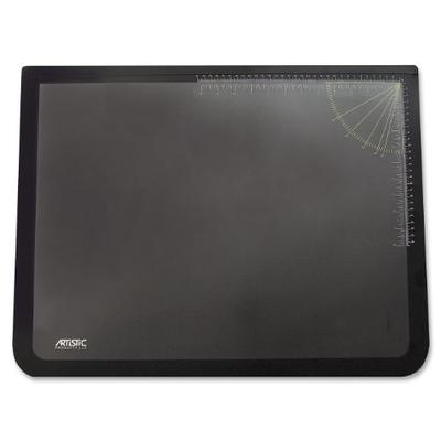 Artistic 19" x 24" Logo Pad Lift-top Desk Pad, Black/Clear