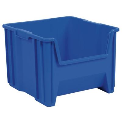 Akro-Mils 13018 Stak-N-Store Stacking Hopper Front Plastic Storage Bin, Blue, Case of 2