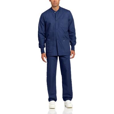 Landau Men's Warm Up Scrub Jacket, Navy, Medium