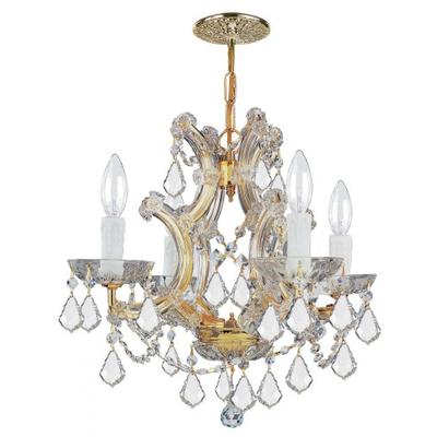 Crystorama 4474-GD-CL-MWP Crystal Accents Four Light Mini Chandeliers from Maria Theresa collection