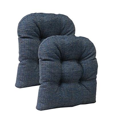 Klear Vu Tyson Non-Slip Universal Chair Pad Cushion Set, 15" x 15", Pack of 2 Seat Cushions, Navy