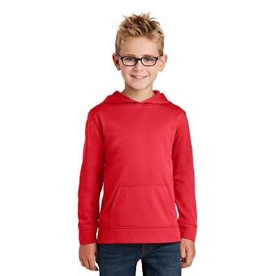 Port & Company 174 Youth Performance Fleece Pullover Hooded Sweatshirt. PC590YH Small Red