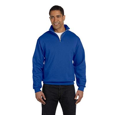 Jerzees Adult NuBlend Quarter-Zip Cadet-Collar Sweatshirt (Royal) (Medium)