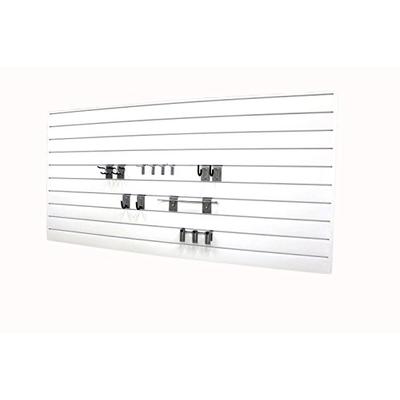 Proslat 33004 Sports Bundle with Slatwall Panels and Sports Equipment Hook Variety Kit, White