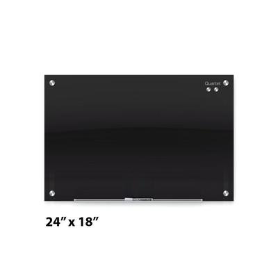 Quartet Infinity Magnetic Glass Marker Board, 24 x18, Black