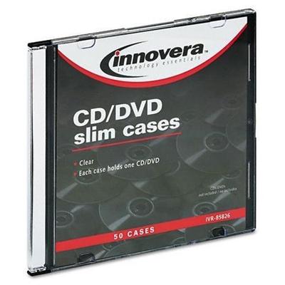 Innovera Slim CD Cases, Clear, 50 Cases/Pack # IVR85826