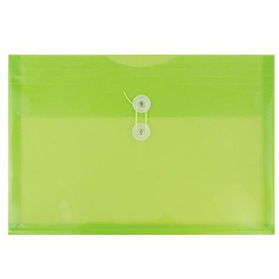 JAM PAPER Plastic Envelopes with Button & String Tie Closure - Letter Booklet - 9 3/4 x 13 - Lime Gr