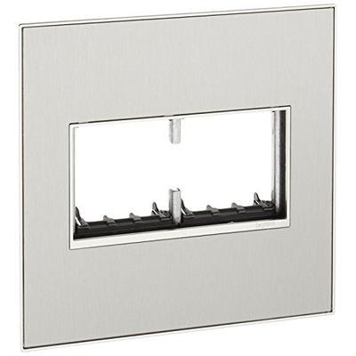 Legrand adorne AWM2GMS4 2gang 2 module Brushed stainless Mirror Wall Plate, Silver