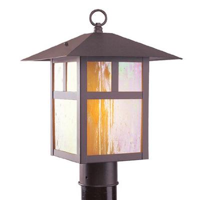 Livex Lighting 2140-07 Montclair Mission 1 Light Outdoor Bronze Finish Solid Brass Post Head with Ir