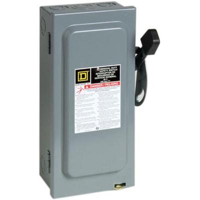 Square D by Schneider Electric D322N 60-Amp 240-Volt Three-Pole Indoor General Duty Fusible Safety S
