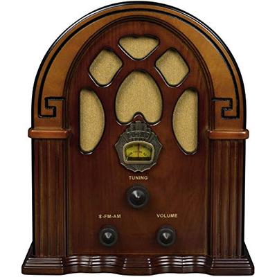 Crosley CR31D Companion Retro Am/FM Tabletop Radio with Bluetooth Receiver, Walnut