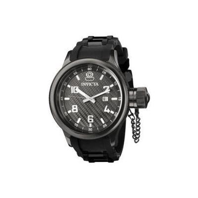 Invicta Men's Russian Diver Black Dial Black Rubber Watch