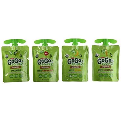 GoGo Squeez Organic Applesauce Variety 20 Count, 3.2 Ounce