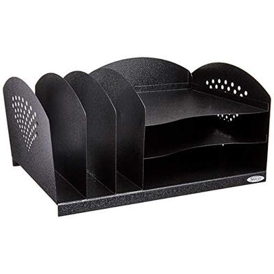 Safco Products 3167BL Steel Desk Combination Organizer Rack with 3 Vertical/3 Horizontal Sections, B