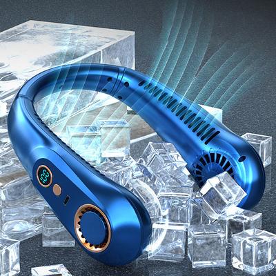 Mini Bladeless Neck Fan – USB Rechargeable Air Cooler with Digital Display, Portable Power Vent for Indoor and Outdoor Use