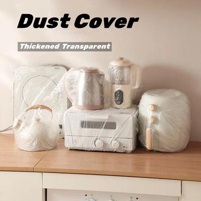 Thickened Transparent Dust Cover Universal Kitchen Rice Cooker Air Conditioner Household Appliances Transparent Film Cover Elastic Band Disposable Dust Cover